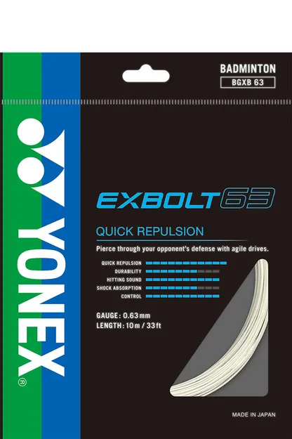 Yonex Exbolt 63 White Naciąg do rakiet Badmintonowych - ziba.pl