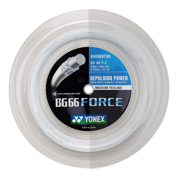 Yonex BG 66 Force White - Naciąg do rakiet badmintonowych - ziba.pl