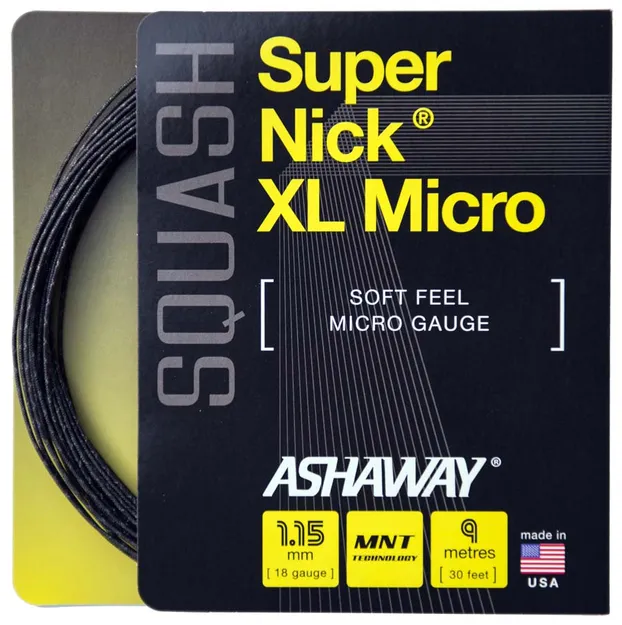 ASHAWAY SUPERNICK XL MICRO BLACK NACIĄG DO SQUASHA