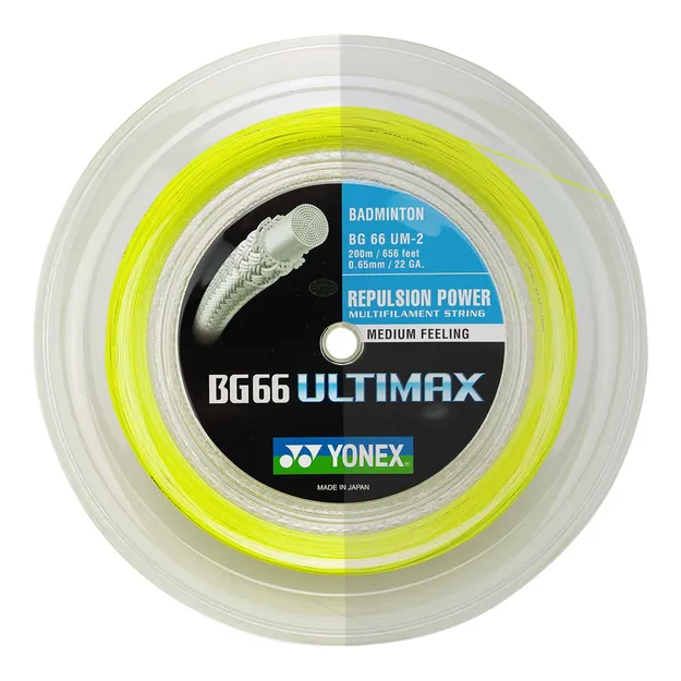 Yonex BG 66 Ultimax Yellow - Naciąg do rakiet badmintonowych - ziba.pl