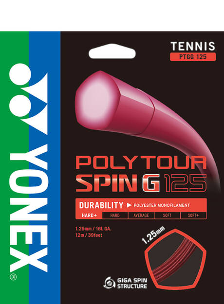 Naciąg do rakiety tenisowej PolyTour SPIN G 125 Yonex 200m - ziba.pl